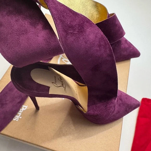 Christian Louboutin Burgundy Heeled Boots - Picture 13 of 13